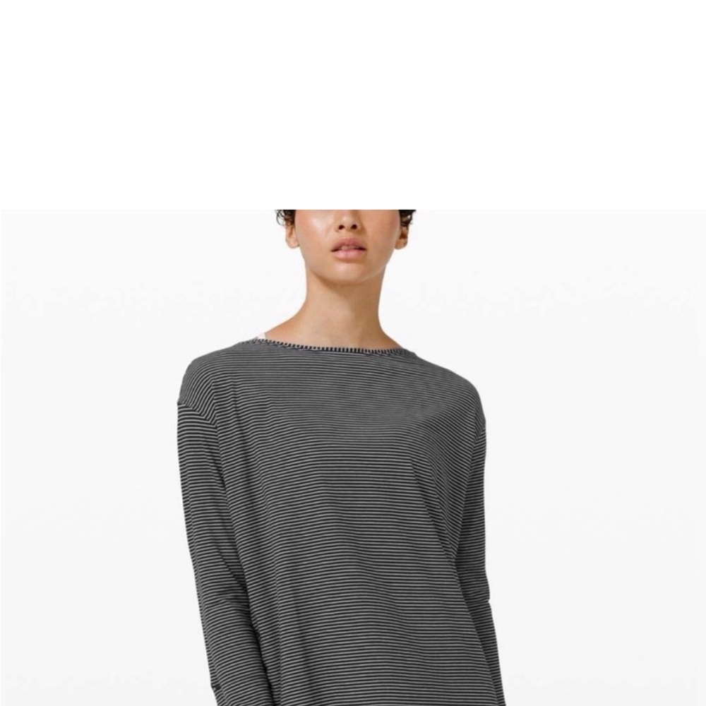 Lululemon Back in Action Striped Black and White Women's Top